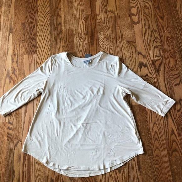 Women JM Collection Scoop Neck Sand color Shirt - Picture 2 of 8